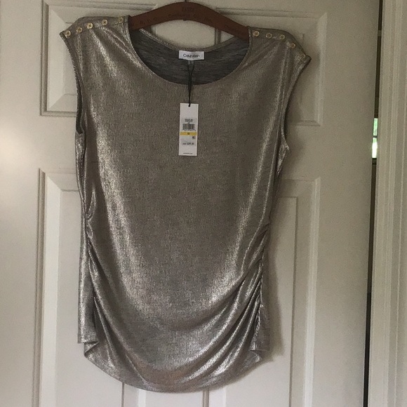 Calvin Klein Tops - Calvin Klein shimmer blouse with button details